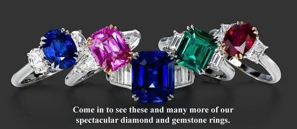 Precious gemstone rings from the Gleim Collection