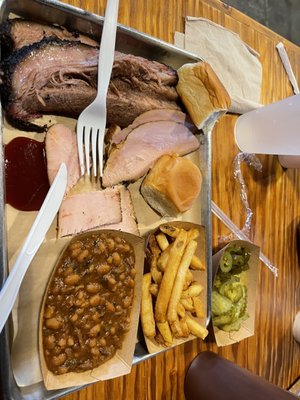 Two meat plate with Turkey and brisket