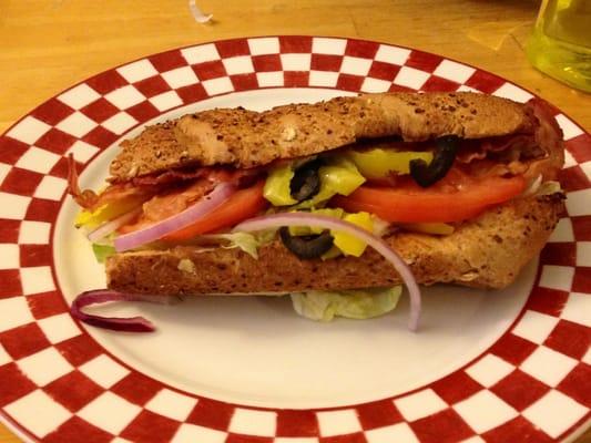 6-inch BLT sandwich on whole grain bread