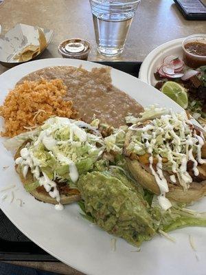 Chicken asada sope plate