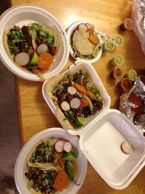 Assortment of all tacos.