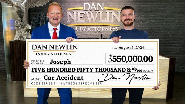 We Win Big $$$ Every Day! Winning $550,000.00 for Joseph shows our commitment to helping car accident victims. Call (407) 888-8000 today!