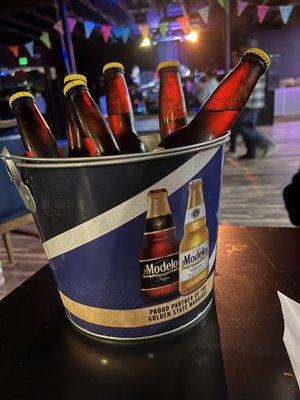 Beer bucket special for Cinco de Mayo.