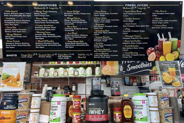 Juice/Smoothie Menu