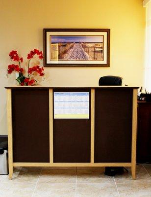 Front Desk at the new location of Shear Paradise Salon & Spa