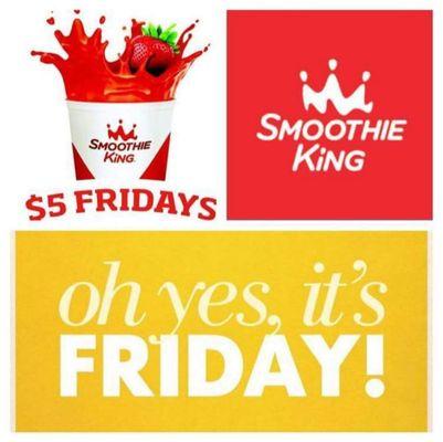 Every Friday 32oz smoothies are only $5.