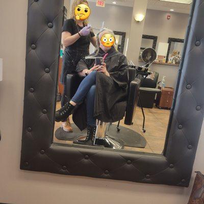 My first stylist working on me