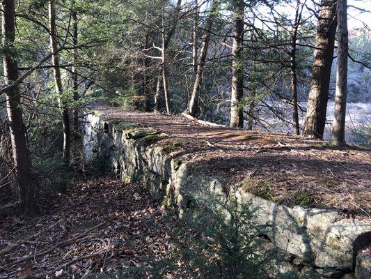 The start of the awesome stone dam at Shoddy Mill