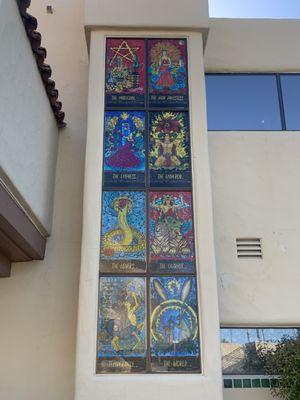 two story window mural.  Design and install