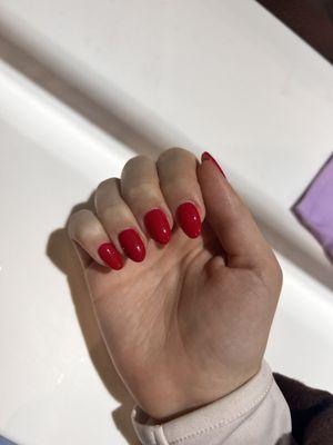 Red gel manicure