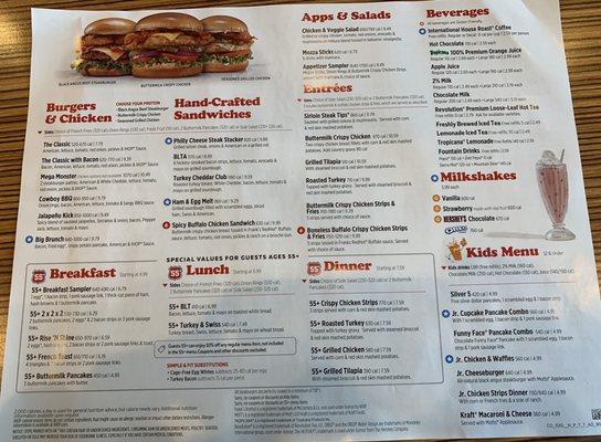 Disposable paper menu