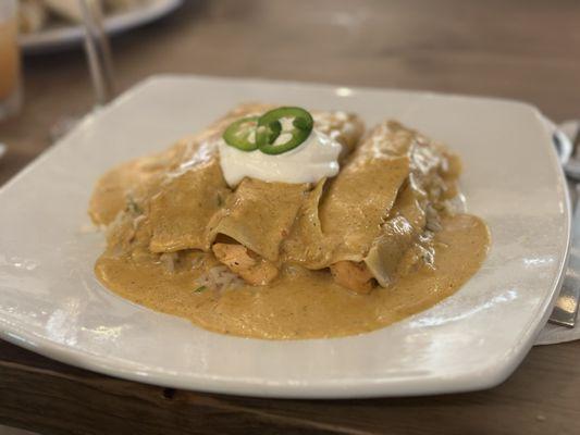 Southwest Seafood Enchiladas