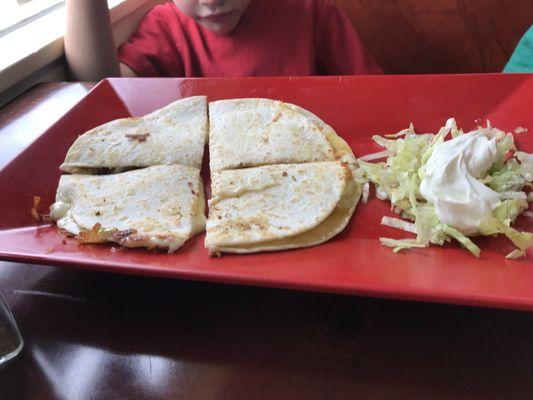 Appetizer quesadilla great for kids!