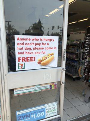 Free Hot dog??  Wow