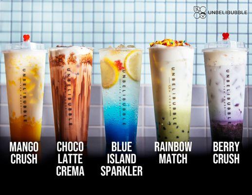 Assortment of drinks at Unbelibubble Politan Row