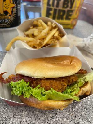 Bacon lettuce tomato hand Hand-Breaded Chicken Sandwich Combo