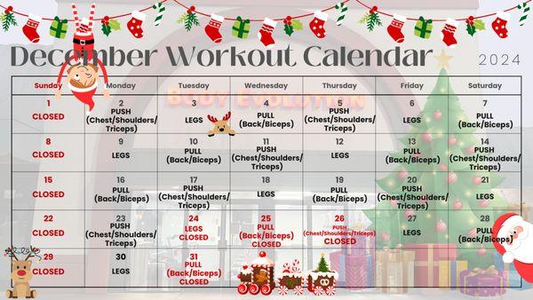 December Workout Calendar