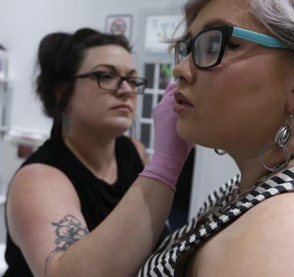 Our piercer Kristy