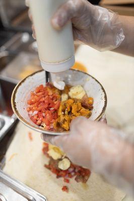 Making a breakfast bowl