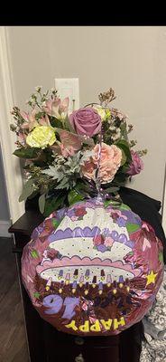 Photo taken same day as delivery. $84 deluxe bouquet with local delivery.