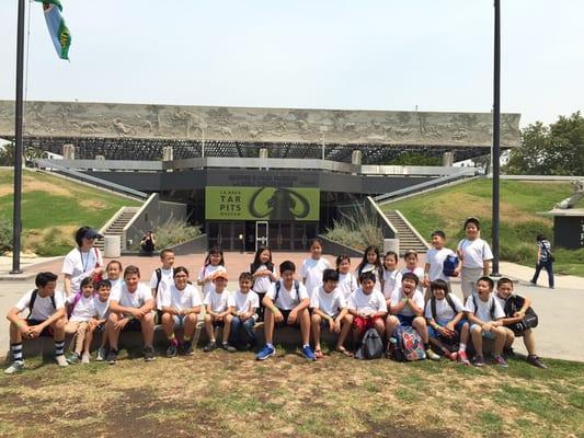 Summer camp visiting the La Brea Tar Pit