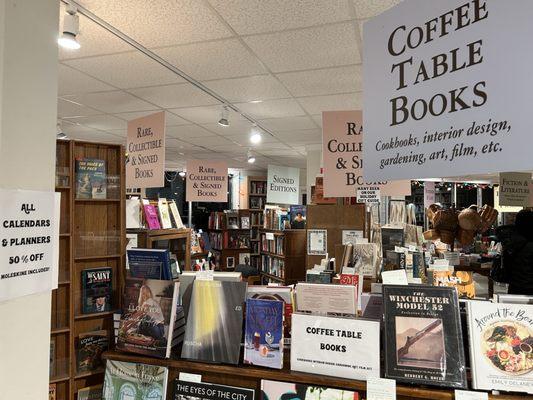 View of the store with new signs