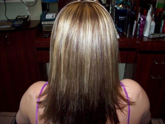 After a corrective hair color