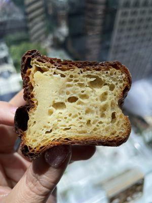 Interior of an excellent canelé