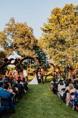 Wedding ceremony on the main lawn