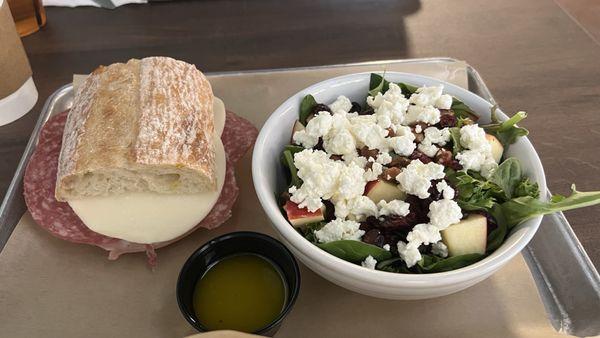 Italian style sub and a really nice fresh salad