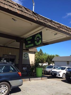 Recycled gas station for coffee shop. Really works!