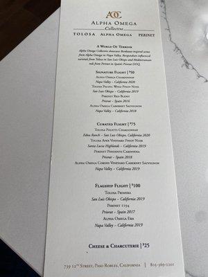 Tasting menu 2-20-23