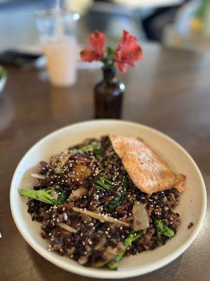 "Forbidden" Rice with salmon