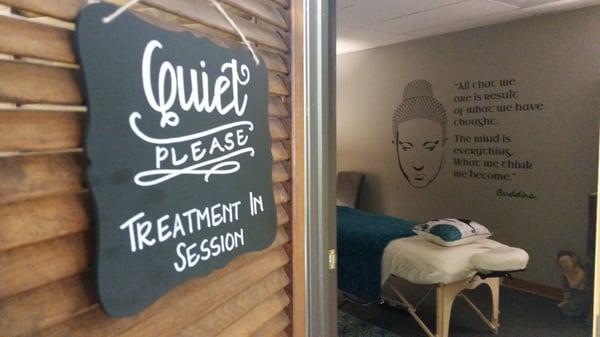 Treatment room at Healistics Massage and Mindfulness Shop