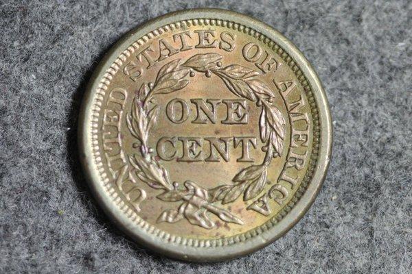 Reverse of 1856 Braided Hair Large Cent