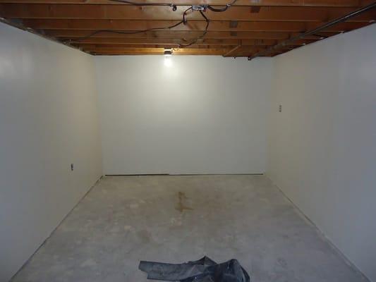 completed basement after it flooded.