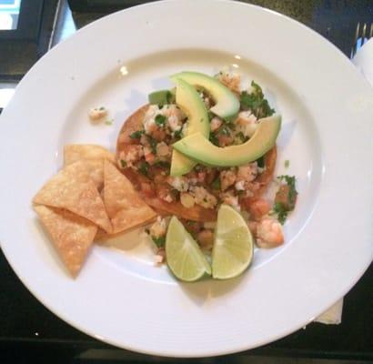 Shrimp ceviche tostada