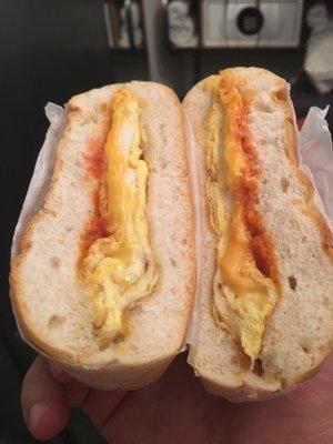 Great place to try a quick egg sandwich on a roll (with hot sauce)