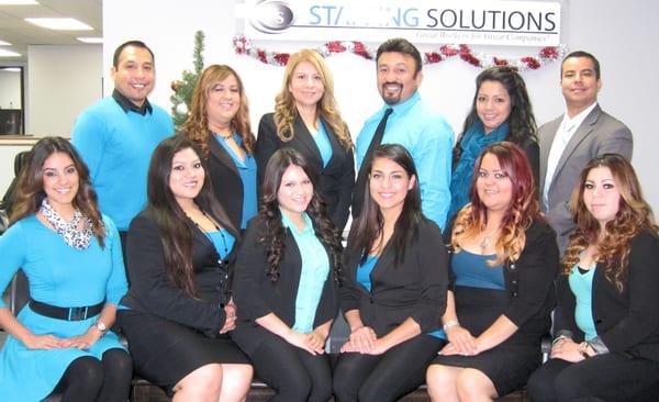 The Staffing Solutions team members along with CEO Fortino Rivera and CFO Lucia Montellano