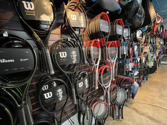 Great selection of racquets.