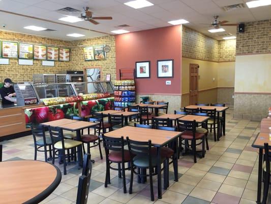 Large dining area compared to other Subway locations.