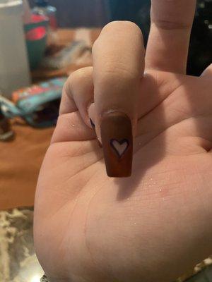 The nail's sideways.