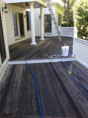 Norwell Fir deck before washing