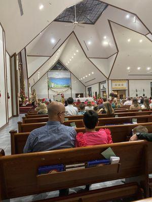 The inside of St. Andrew Catholic Church