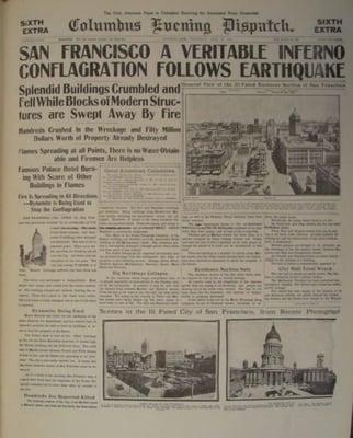 Front Page - April 18, 1906 - San Francisco Earthquake