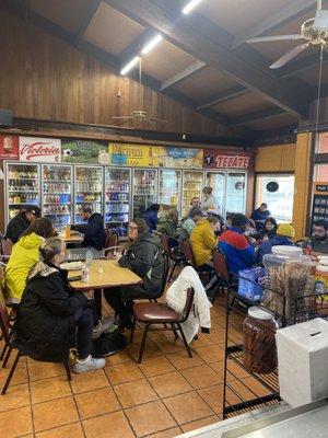 It's a full house and lunchtime at Taqueria El Sabroso