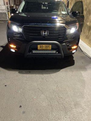 Front bull bar with led light bar