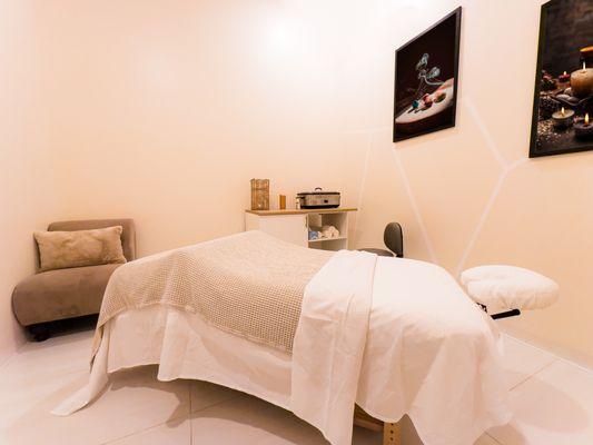 Find your sanctuary in our cozy massage room, where our expert therapists will tailor your massage.