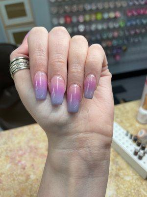 Acrylic set with ombré dip color