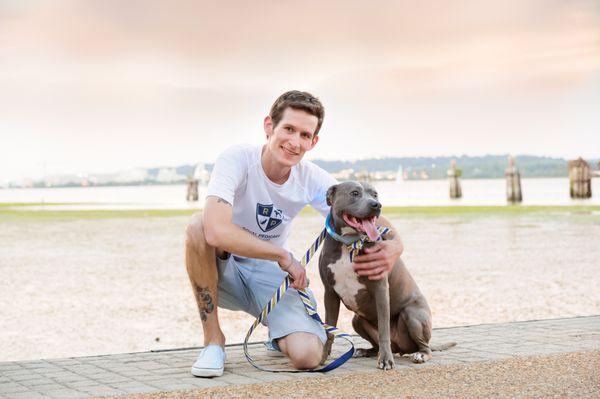 Owner, Mack Kaswell, enjoying a scenic sunset with his pooch, Kona.